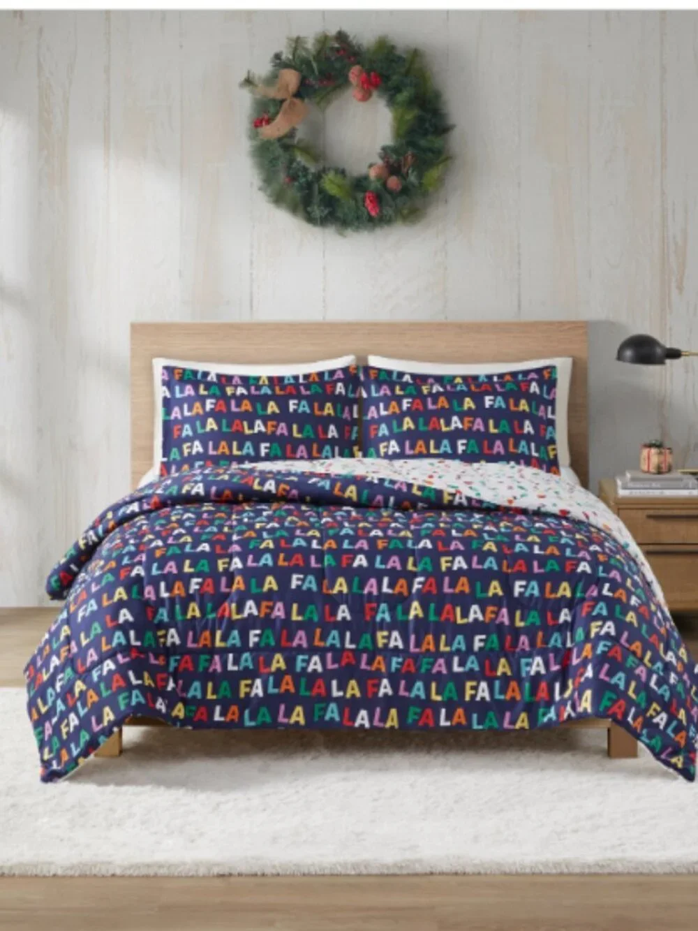 Jla Home Holiday FaLaLa 3-Pc. Comforter Set,   Blue